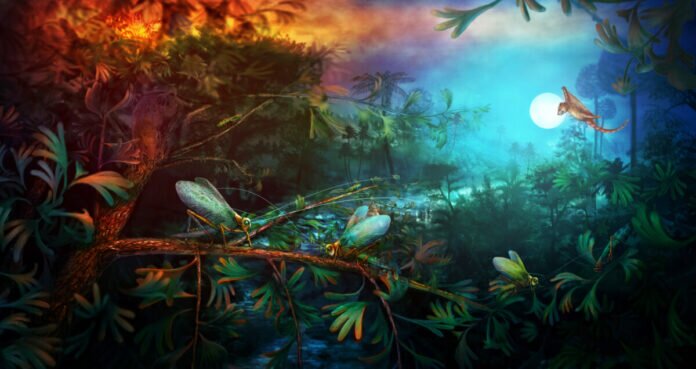 Lebensraumrekonstruktion_der_singenden_Laubheuschrecken_aus_der_mitteljurassischen_Daohugou_Konservat-Lagerstaette_in_China